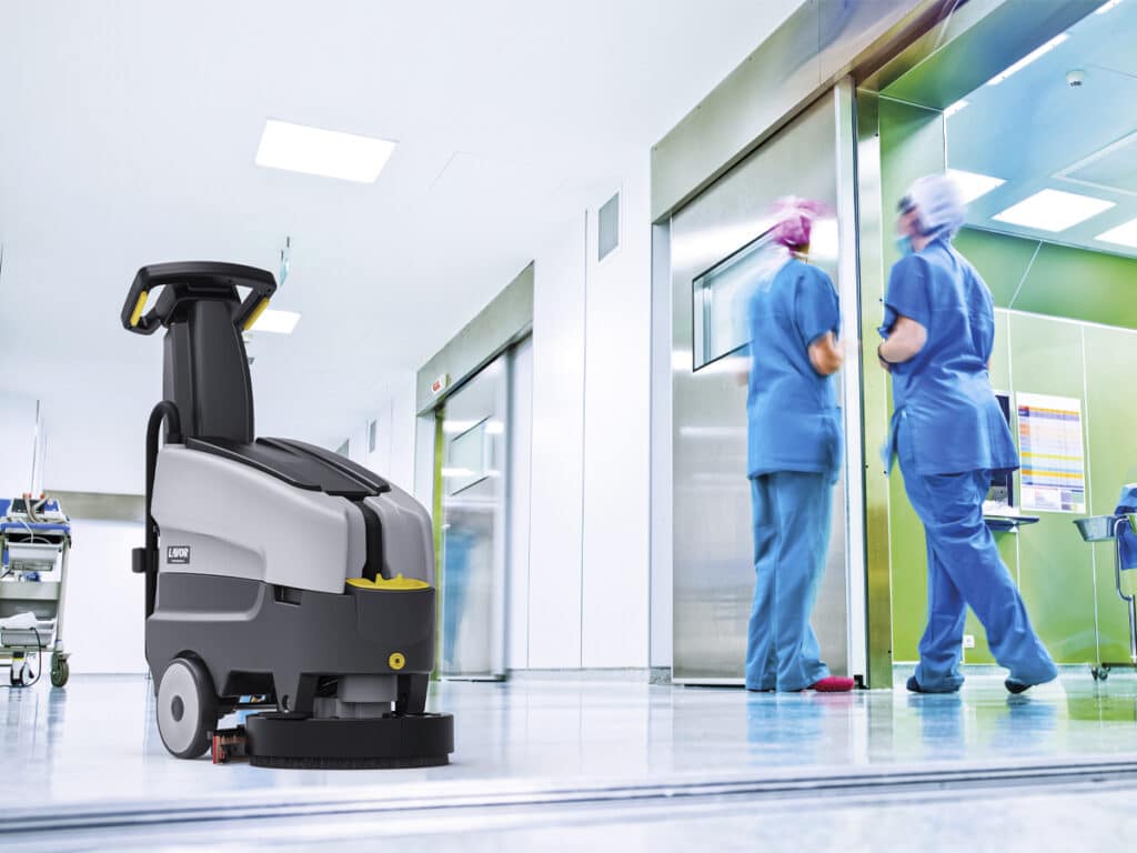 Floor care of hospitals and healthcare facilities with the floor scrubber dryer