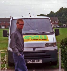 Lee back in 1996 When he worked for Lavorwash GB